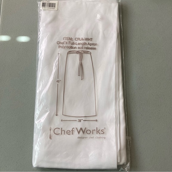 Chef Works | Chef's Full-Length Apron Poly-Cotton Soil Release | NWT - Picture 9 of 11